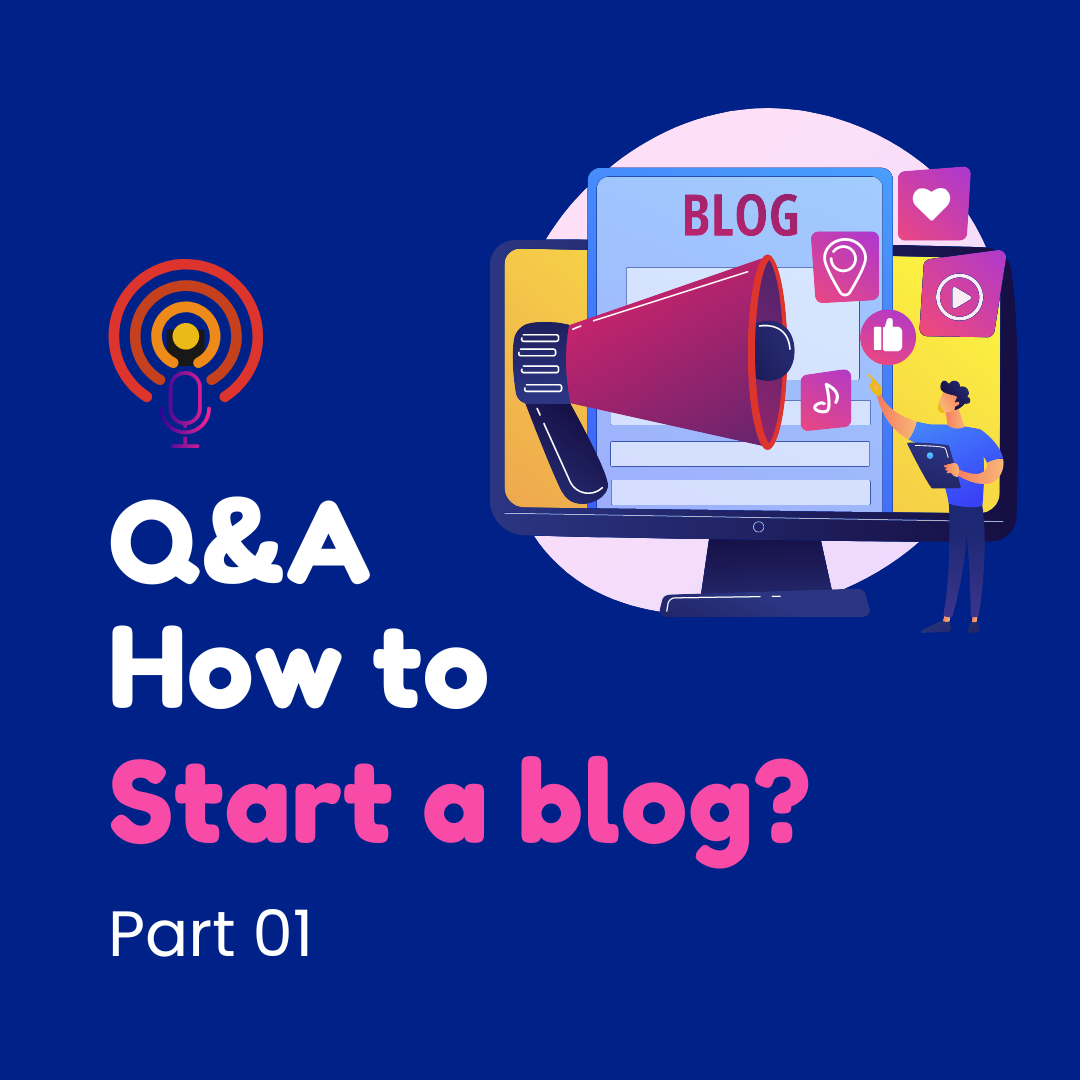 Question and Answer How to start a blog podcast welcome image.